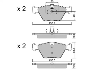 Комплект тормозных колодок AISIN BPBM-1002